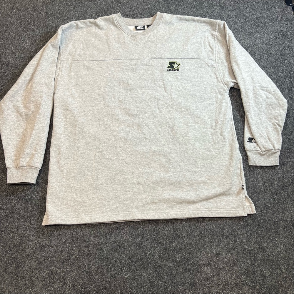Starter Vintage Gray Crewneck Sweatshirt XL Embroidered Logo